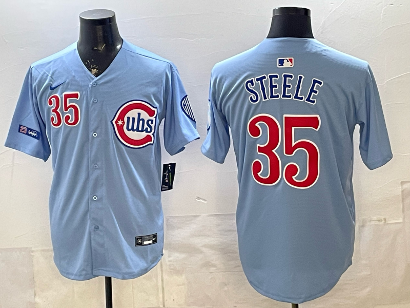 Men 2026 Chicago Cubs #35 Steele blue Game Nike MLB Jersey2026004->chicago cubs->MLB Jersey